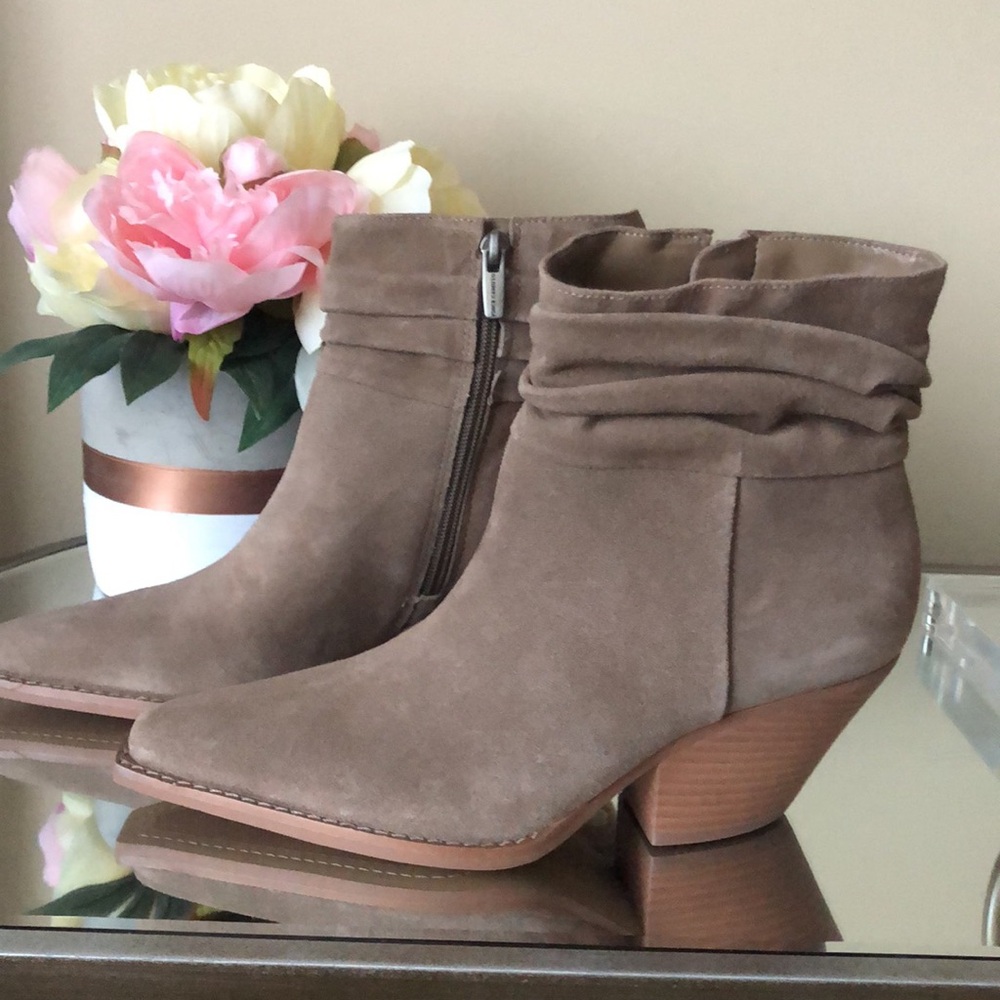 New Vince Camuto Slouched Leather Western Boots Nerlinji Cub Verona Sz 7.5 Women